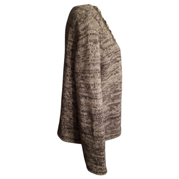 J Jill Cardigan Wool Blend Gray Knit Rhinestones Size Medium - Picture 2 of 8